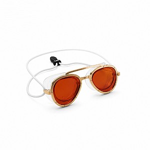 Lumare Premium Γυαλιά Κολύμβησης με Amber Φακούς και Χρυσό Σκελετό