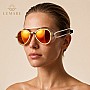 Lumare Premium Γυαλιά Κολύμβησης με Amber Φακούς και Χρυσό Σκελετό
