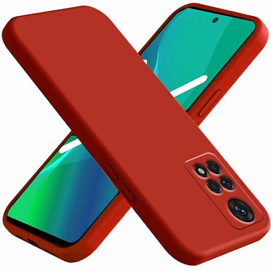 iNOS Θήκη Σιλικόνης - Xiaomi Redmi Note 11 Pro 4G/ 5G - Red (5205598156948)