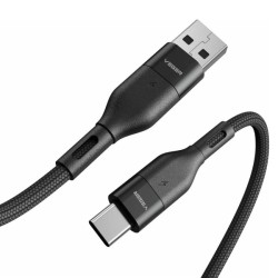 Veger AC02 USB-C Καλώδιο 1,2μ. Υποστήριξη QC3.0 & 3A, Μαύρο