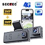 Sectec CC09 Διπλή 4G Κάμερα Ασφαλείας Αυτοκινήτου με GPS, Radar, Live Video & Ειδοποίηση Σύγκρουσης (3MP/IP65)