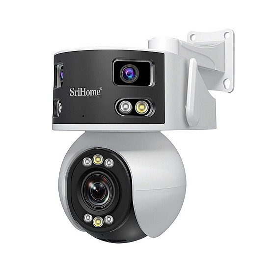 Sricam Srihome SH055 8MP Dual Lens Wifi/IP Camera (5x Οπτικό Ζουμ/Αν. Κίνησης-Οχήματος-Προσώπου/Αμφίδρομη Επικοινωνία/Νυχτερινή Λήψη/Συναγερμός/SD)(2K) Κάμερα με Αμφίδρομη Επικοινωνία
