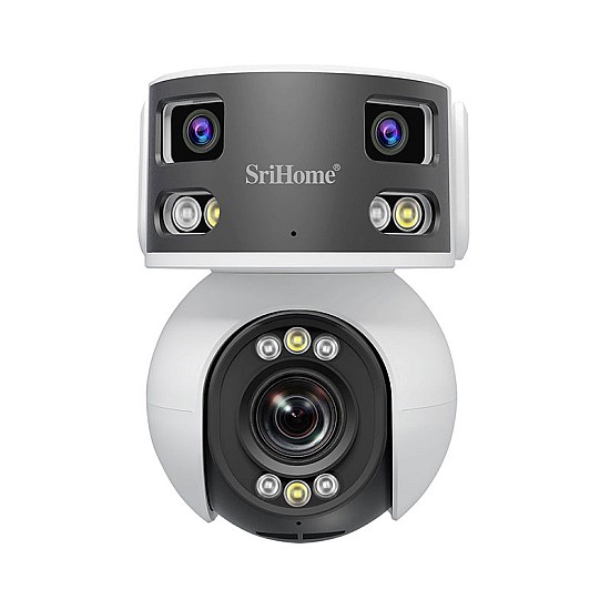 Sricam Srihome SH055 8MP Dual Lens Wifi/IP Camera (5x Οπτικό Ζουμ/Αν. Κίνησης-Οχήματος-Προσώπου/Αμφίδρομη Επικοινωνία/Νυχτερινή Λήψη/Συναγερμός/SD)(2K) Κάμερα με Αμφίδρομη Επικοινωνία