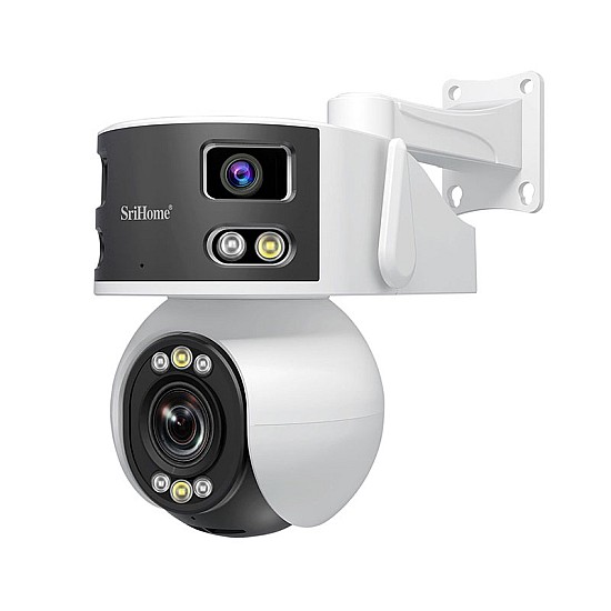 Sricam Srihome SH055 8MP Dual Lens Wifi/IP Camera (5x Οπτικό Ζουμ/Αν. Κίνησης-Οχήματος-Προσώπου/Αμφίδρομη Επικοινωνία/Νυχτερινή Λήψη/Συναγερμός/SD)(2K) Κάμερα με Αμφίδρομη Επικοινωνία