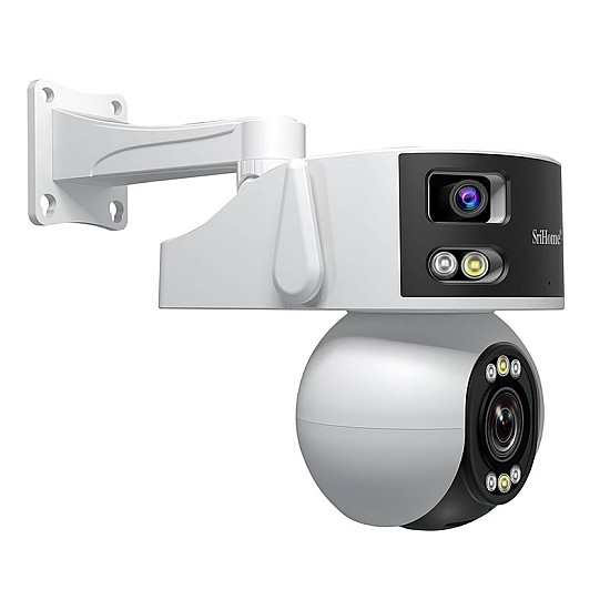 Sricam Srihome SH055 8MP Dual Lens Wifi/IP Camera (5x Οπτικό Ζουμ/Αν. Κίνησης-Οχήματος-Προσώπου/Αμφίδρομη Επικοινωνία/Νυχτερινή Λήψη/Συναγερμός/SD)(2K) Κάμερα με Αμφίδρομη Επικοινωνία