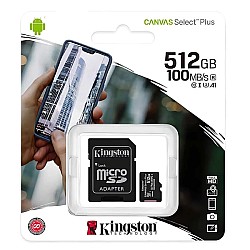 Kingston Canvas Select Plus microSDXC Κάρτα Μνήμης 512GB Speed Class 10 με Adapter SDCS2/512GB