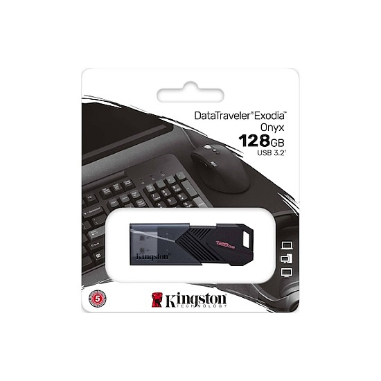 Kingston DataTraveler Exodia Onyx 128GB USB 3.2 Stick Γκρι USB φλασάκι Kingston 128GB