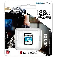 Kingston Canvas Go Plus SDXC 128GB Class 10 U3 V30 UHS-I