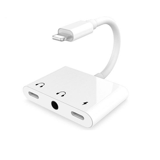 Μετατροπέας 3in1 USB Lighting σε 3.5mm Headphone Jack και καλώδιο φόρτισης ΟΕΜ