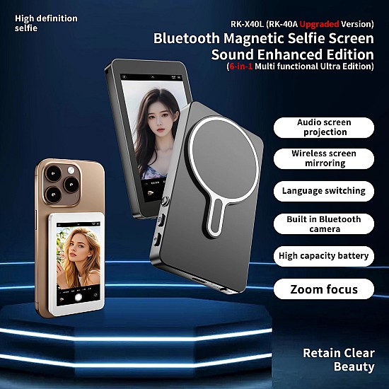 Snapsoul Μαγνητική Οθόνη Selfie για Κινητό (Bluetooth/Zoom) RK-X40L (Λευκό) Μαγνητική οθόνη selfie για κινητό