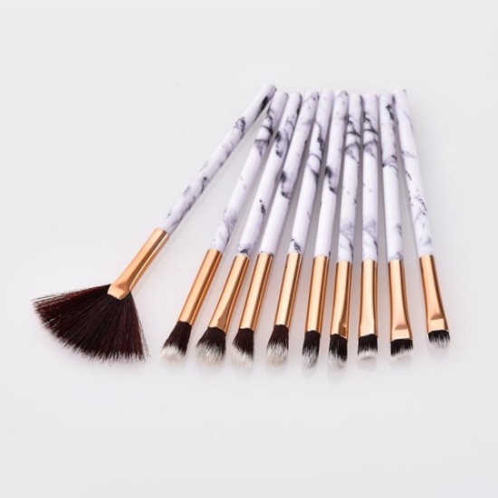 Σετ Μίνι Πινέλα μακιγιάζ - Marbling Mini Makeup Brush set 10τμχ (Gold-white)
