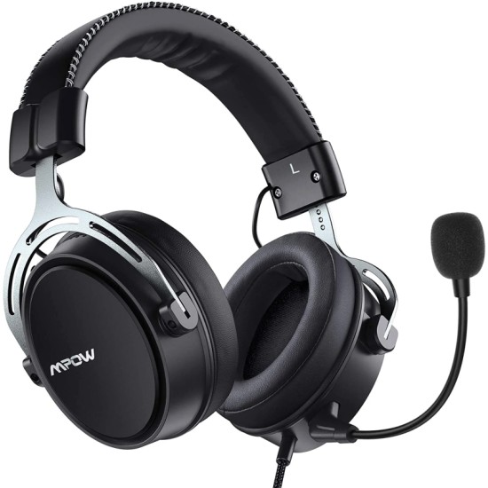 Mpow Air SE BH439A  7.1 Over Ear Gaming Headset με σύνδεση 3.5mm Μαύρα/Ασημί