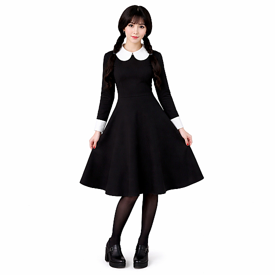 Γυναικεία Στολή Wednesday Addams Black Edition (Alice Party 68574) (Περούκα Δώρο!)