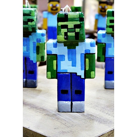 Πασχαλινή λαμπάδα Minecraft 3D μπλε-πράσινο 21X10X4 003126