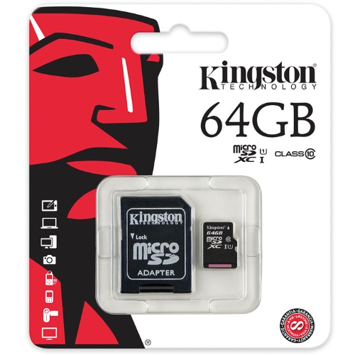 Micro SD Class 10 Kingston 64GB+Adapter SDC10 Micro SD Class 10 Kingston 64GB+Adapter SDC10