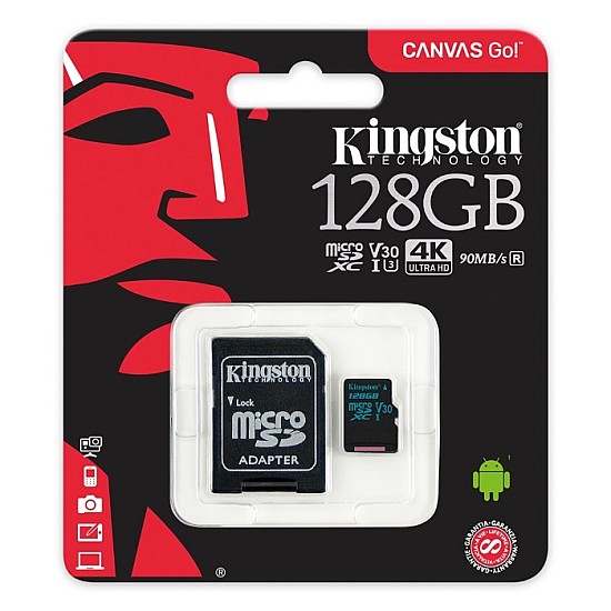 Kingston Canvas Go! microSDXC 128GB U3 V30 with Adapter