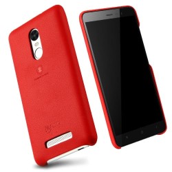 LENUO Music Case II Σκληρή Θήκη Λεπτή με Επένδυση Δέρματος για Xiaomi Redmi Note 3 Pro Special Edition - Κόκκινη