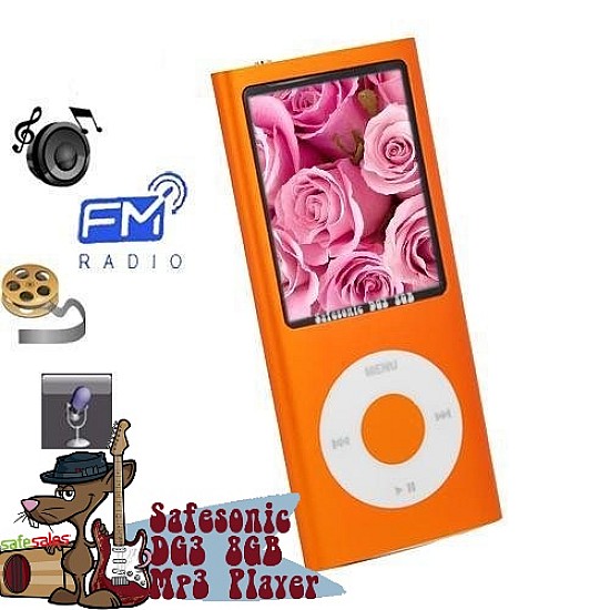 Safesonic DG3 Mp3 Player(8GB) με Ράδιο(Πορτοκαλί)