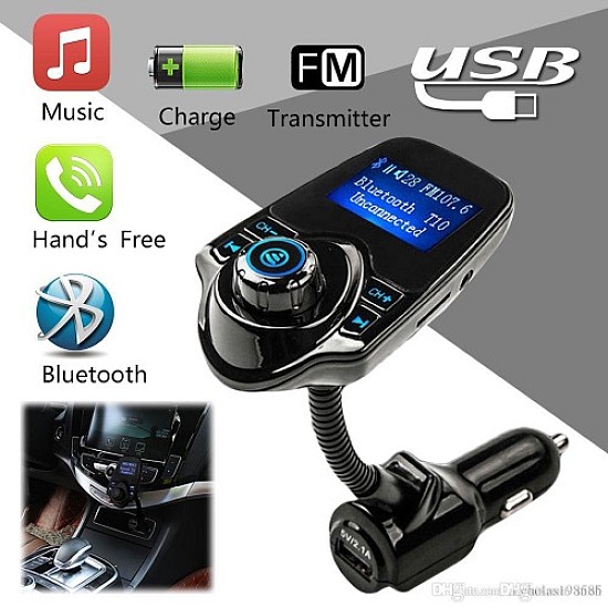 UEB T-10 FM MP3 BT Car Transmitter (BT/AUX/mSD/USB)