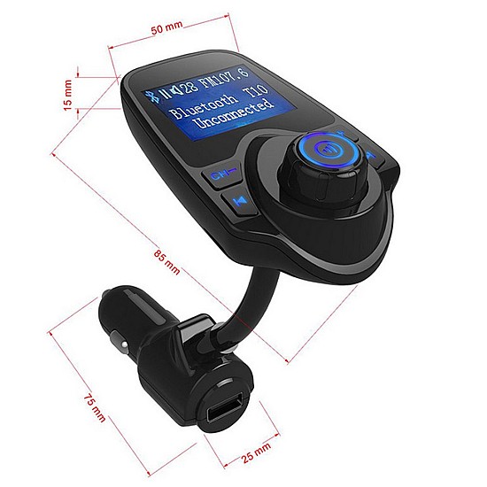 UEB T-10 FM MP3 BT Car Transmitter (BT/AUX/mSD/USB)