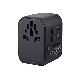 RRtravel HHT906 PD65W Αντάπτορας Πρίζας από Universal σε Universal με 4 Θύρες (2xUSB / 2xType-C/) USA EU UK AU US (Black)