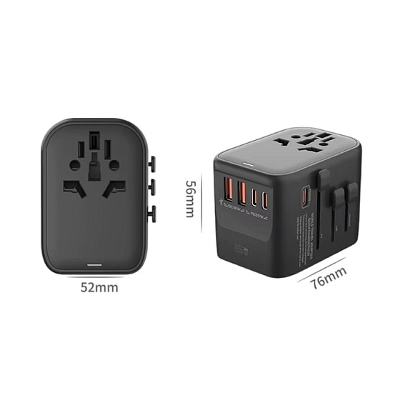 RRtravel HHT906 PD65W Αντάπτορας Πρίζας από Universal σε Universal με 5 Θύρες (2xUSB / 3xType-C/) USA EU UK AU US (Black) RRtravel HHT906 PD65W Αντάπτορας Πρίζας από Universal σε Universal με 5 Θύρες (2xUSB / 3xType-C/) USA EU UK AU US (Black)