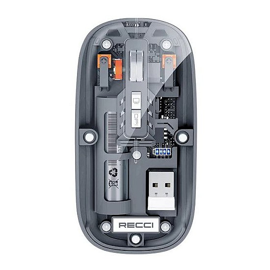 Recci RCS-M01 Ασύρματο Ποντίκι Space Capsule με Διαφανή Σχεδίαση