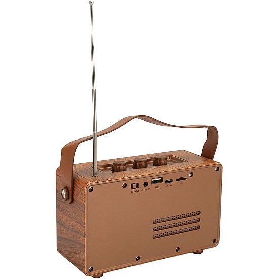 Old Street Audio Retro AS23 Ασύρματο Ηχείο Ξύλινο (5W/Μπαταρία 1500mAh/Bluetooth 5.4/FM Radio/USB/TF/AUX/TWS) Ρετρό Ασύρματο Ηχείο