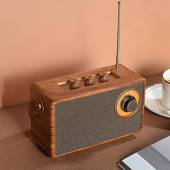 Old Street Audio Retro AS23 Ασύρματο Ηχείο Ξύλινο (5W/Μπαταρία 1500mAh/Bluetooth 5.4/FM Radio/USB/TF/AUX/TWS) Ρετρό Ασύρματο Ηχείο