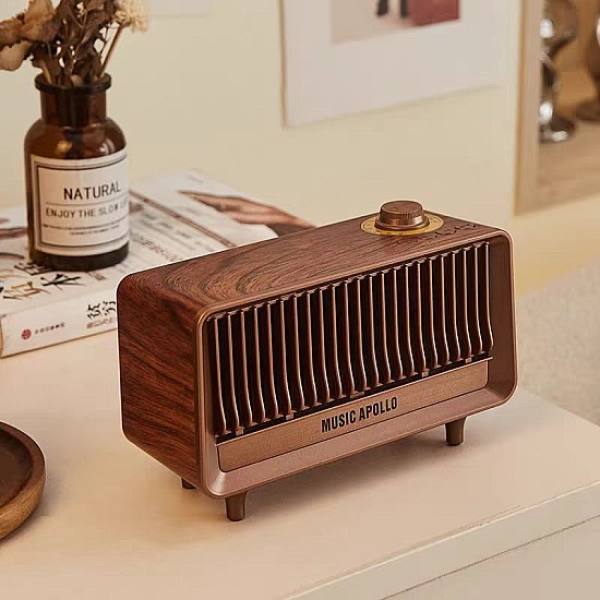 Old Street Audio AS25 Old-school Ασύρματο Ηχείο Ξύλινο (10W/Μπαταρία 1800mAh/Bluetooth 5.4/FM Radio/USB/TF/AUX/TWS) Retro Ασύρματο Ηχείο