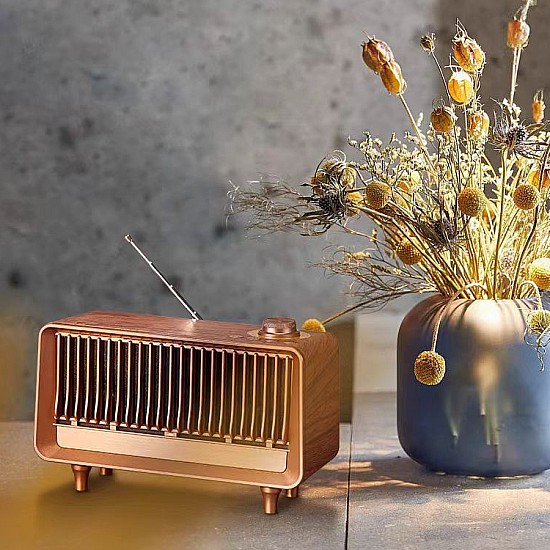 Old Street Audio AS25 Old-school Ασύρματο Ηχείο Ξύλινο (10W/Μπαταρία 1800mAh/Bluetooth 5.4/FM Radio/USB/TF/AUX/TWS) Retro Ασύρματο Ηχείο