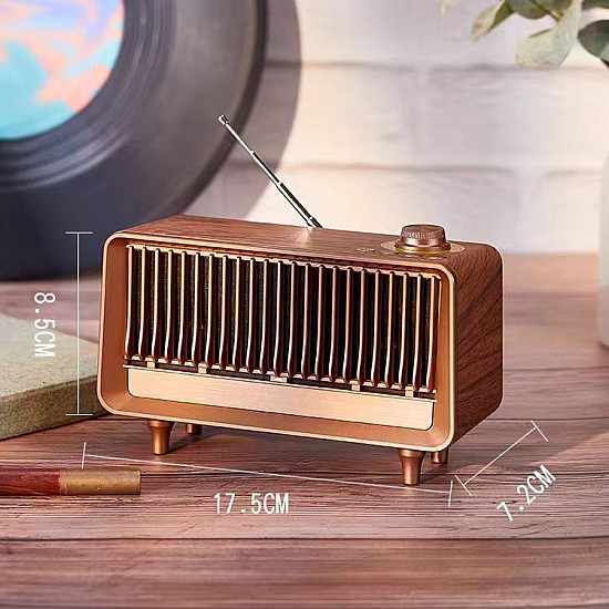 Old Street Audio AS25 Old-school Ασύρματο Ηχείο Ξύλινο (10W/Μπαταρία 1800mAh/Bluetooth 5.4/FM Radio/USB/TF/AUX/TWS) Retro Ασύρματο Ηχείο