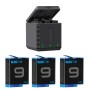 RuigPro Φορτιστής Charging Box μπαταριών 3 θέσεων για GoPro 9/10/11 με 3 μπαταρίες δώρο (RG-901-3CH)