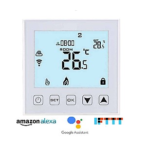 Hysen HY603 Ψηφιακός Θερμοστάτης Smart WIFI για Αέριο/Πετρέλαιο (Οθόνη Αφής/Φωνητικές Εντολές/Εφαρμογή) White