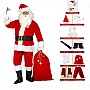 Στολή Άγιου Βασίλη για ενήλικες Πλήρες Σετ (Κοιλιά-Κουδούνα-Γυαλιά-Σκουφί-Περούκα με γένια-Ζώνη-Μπότες-Γάντια-Σάκος) Alice Party 251200