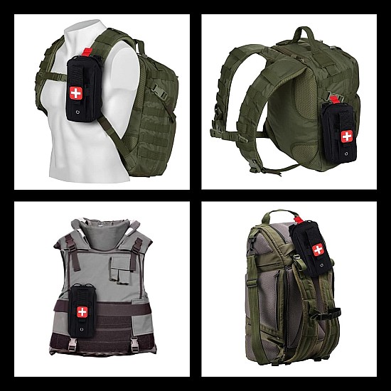 HoneybeeLY DFS0321 Molle IFAK Θήκη Πρώτων Βοηθειών Rip-Away (Outdoor/ Camping/ Survival/ Tactical) (Pouch Only) Black Θήκη για πρώτες βοήθειες