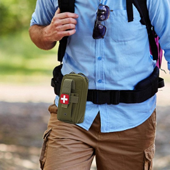 HoneybeeLY DFS0321 Molle IFAK Θήκη Πρώτων Βοηθειών Rip-Away (Outdoor/ Camping/ Survival/ Tactical) (Pouch Only) Green Θήκη Πρώτων Βοηθειών