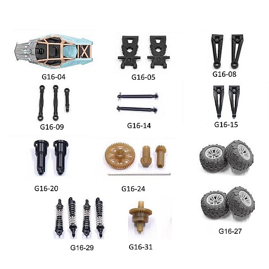 ToySky Ανταλλακτικά για το Τηλεκατευθυνόμενο GS166 (11τμχ)