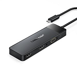 Lemorele TC94 Docking Station 10-σε-1 USB-C Hub με Triple Display (Dual HDMI + VGA), PD 100W, SD/TF & Audio για Laptop / MacBook / Surface USB-C Hub για 3 Οθόνες με HDMI, VGA και PD 100W