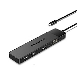 Lemorele TC200 Docking Station 13-σε-1 USB-C Hub για MacBook Pro / Air με Dual 4K HDMI, VGA, PD 100W, SD/TF & Audio Jack USB-C Hub για MacBook