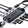 Lemorele TC93 USB-C Hub 10-σε-1 Multiport Adapter με HDMI 4K, PD 100W, Gigabit Ethernet, SD/TF & 5x USB για Laptop / MacBook / Switch Lemorele TC93 USB-C Hub 10-σε-1 Multiport Adapter με HDMI 4K, PD 100W, Gigabit Ethernet, SD/TF & 5x USB για Laptop / MacBook / Switch