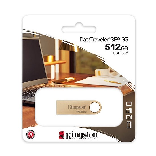 Kingston DataTraveler SE9 G3 USB Stick 512GB USB 3.2 Αλουμινένιο Μέταλλο για Laptop & PC DTSE9G3/512GB USB Stick 512GB