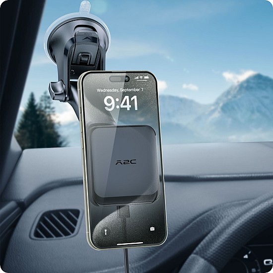 APPS2Car Βάση Κινητού Αυτοκινήτου με Ασύρματη Φόρτιση & Γρήγορη Στήριξη (Για Ταμπλό & Παρμπρίζ) Βάση αυτοκινήτου με ασύρματη φόρτιση