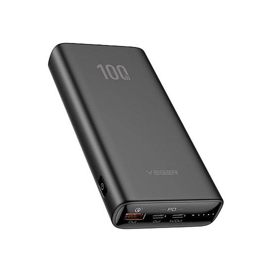 Veger T100 Power Bank 20000mAh 100W με Θύρα USB-A και 2 Θύρες USB-C Power Delivery Μαύρο
