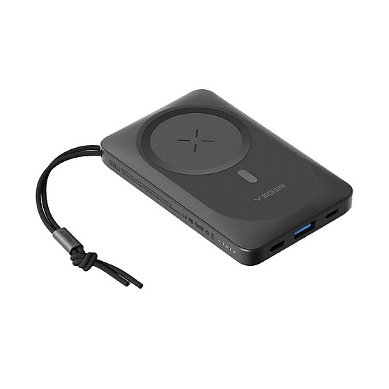 VEGER W1151 Magon Μαγνητικό Ασύρματο Powerbank MagSafe (Dark Grey)
