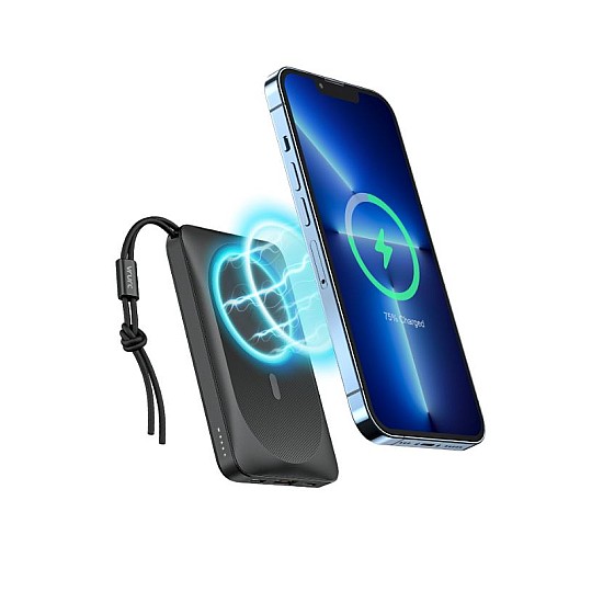 VEGER W1151 Magon Μαγνητικό Ασύρματο Powerbank MagSafe (Dark Grey)