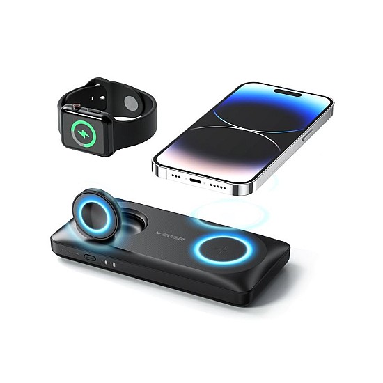 VEGER W1156 MagMulti Ασύρματο Powerbank MagSafe 10.000mAh