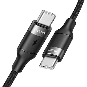 Veger CC01 USB-C σε USB-C Καλώδιο 1.2μ. Υποστήριξη PD3.0/QC4.0/FCP & 3A / 60W, Μαύρο