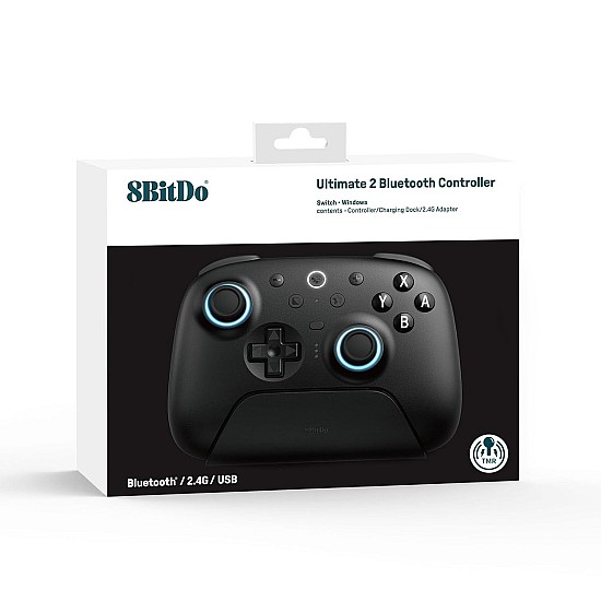 8BitDo Ultimate 2 Bluetooth Controller με Charging Dock για Windows / Android Μαύρο Χειριστήριο με Charging Dock
