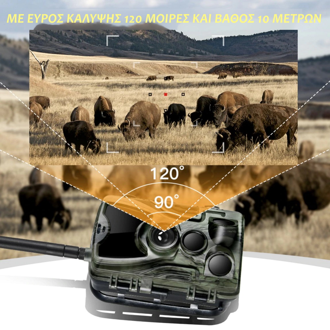 Suntek 801Plus κάμερα με γωνία λήψης 120 μοίρες και βάθος 10 μέτρα